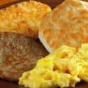Biscuits with sausage and eggs