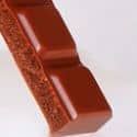 Segment of a dark chocolate bar