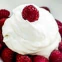 Whipped cream with raspberries