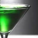 A glass of creme de menthe