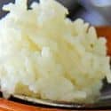 A spoon of white rice