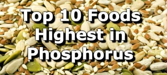 Phosphorus Content Of Foods Chart