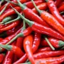 A pile of red chillies