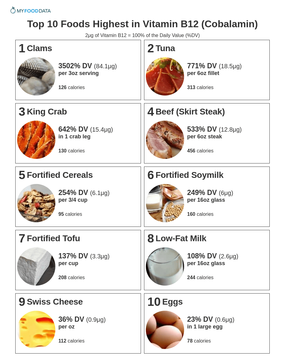 Top 10 Foods Highest in Vitamin B12 (Cobalamin)