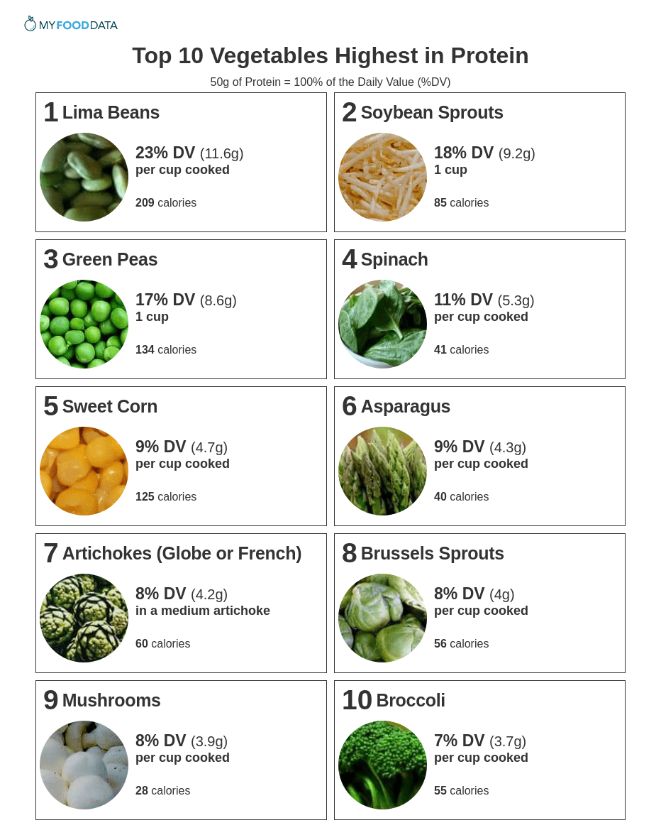 Vegetable Protein Chart