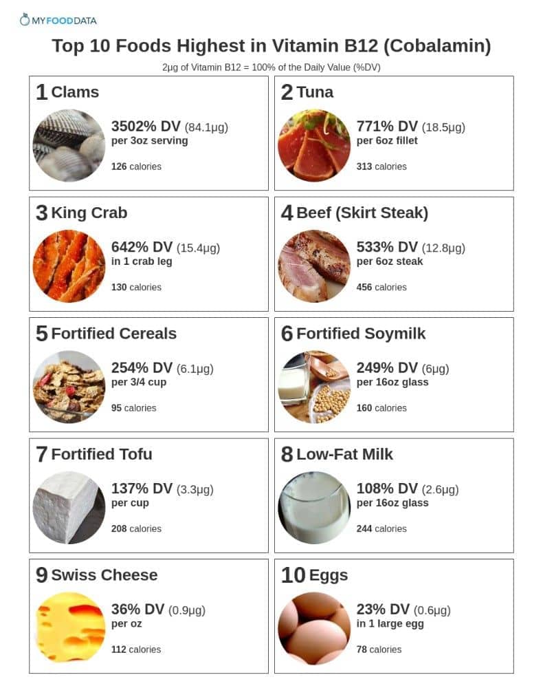 Printable List Of Foods High In Vitamin B12